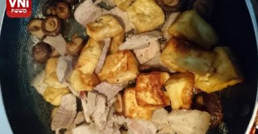 Braised tofu with meat and mushroom 4