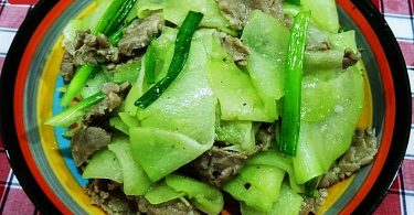 stir-fried chayote with beef