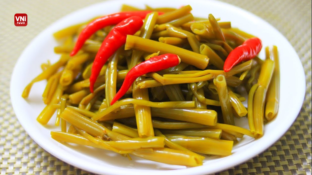Vietnamese Pickled Water Spinach (Rau Muong Muoi)